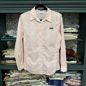 Columbia Super Tamiami PFG Women's Long Sleeve Plaid Outdoor Shirt Button Up Med